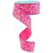 1.5" Multi Swirls Glitter Ribbon: Hot Pink/Lime/White (10 Yard)
